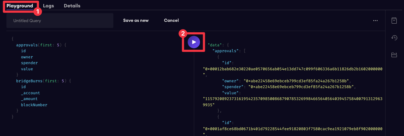 Running a query on our subgraph